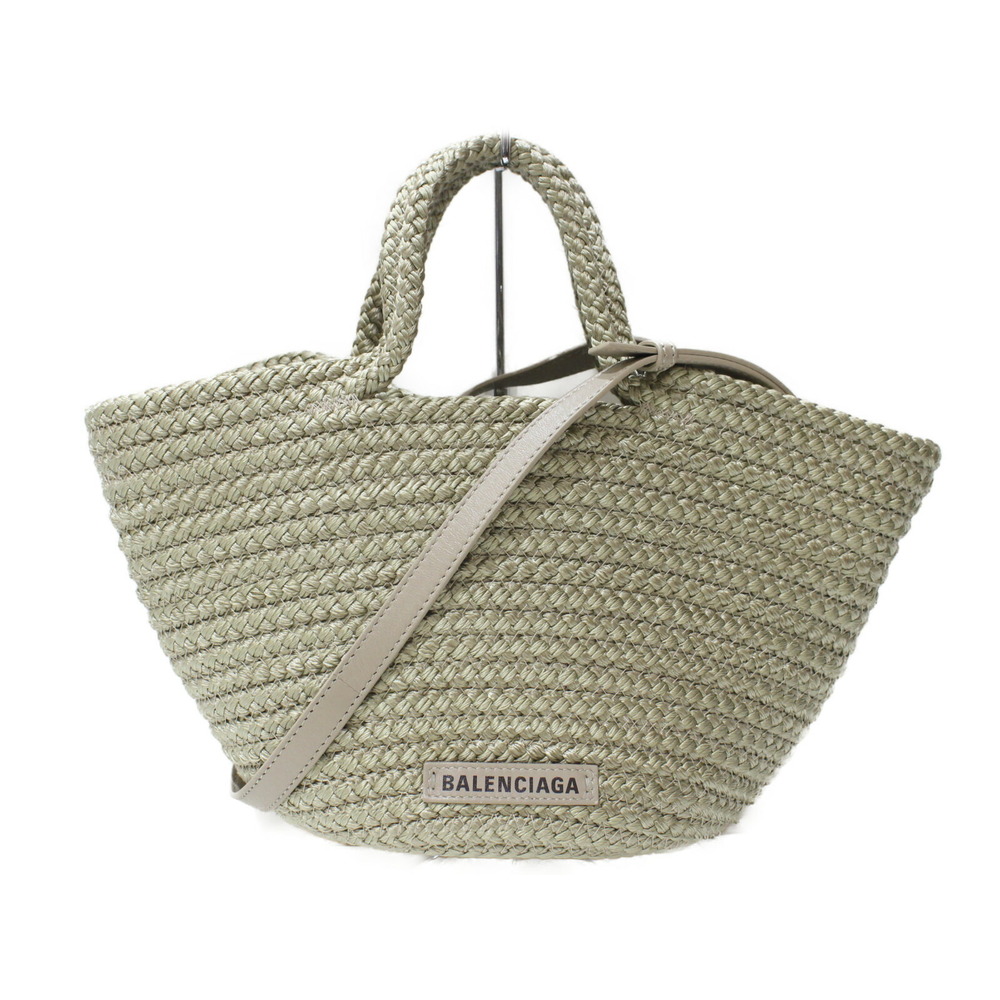 BALENCIAGA Ibiza Basket bag Green leather handbag shoulder - Picture 1 of 7